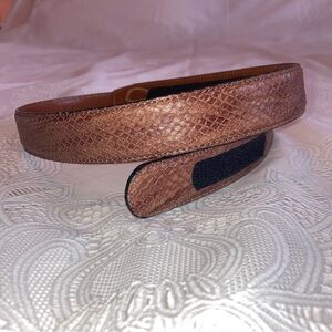 Chic Women's Snake Print Italian Leather Belt in Brown